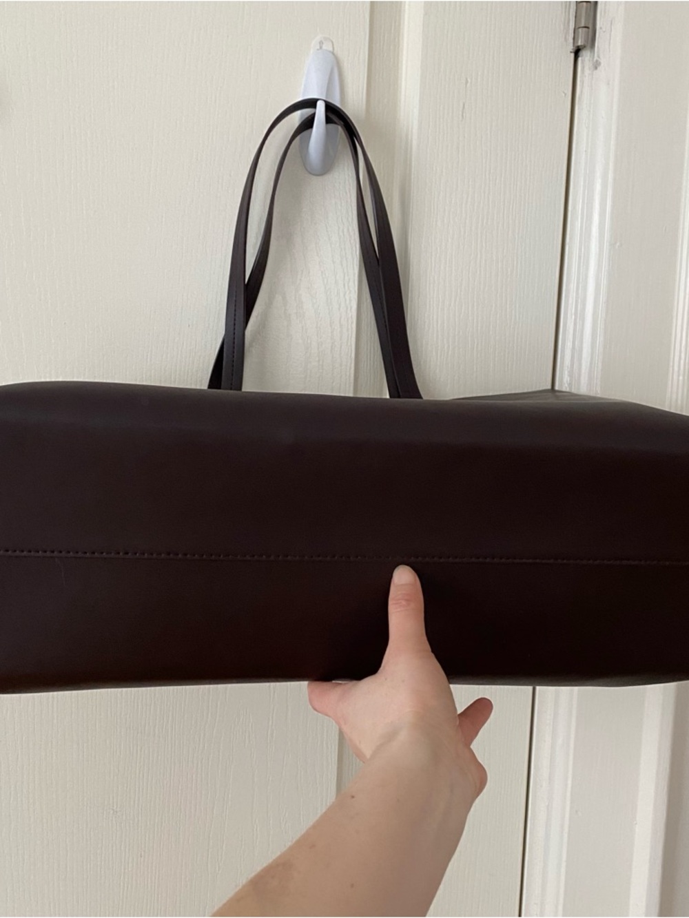 $275 Everlane Made in Italy Dark Brown The New Day Market Tote Bag XL Size - Picture 8 of 15